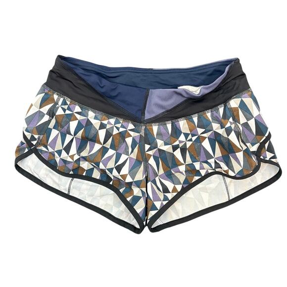Lululemon Run Speed Shorts Workout Running Athleisure Stained Glass Blue Size 6 - Picture 3 of 8